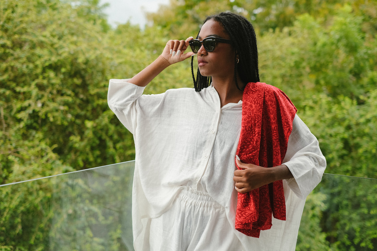 Linen Twin Set, weiss