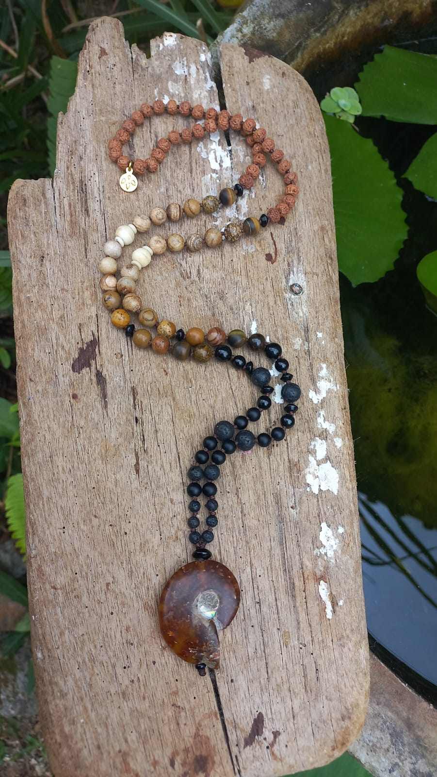 Ammolite Mala, Tigerauge LINDA HERING x Little Naga