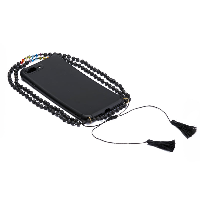 Schwarze Hülle mit Lava Chakra Kette