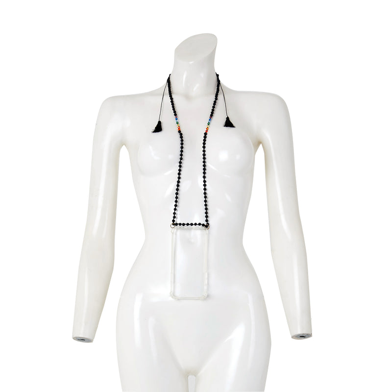 Transparente Hülle mit Lava Chakra Kette