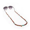 Brillenkette aus Rudraksha Samen mit türkis Perlen, pink