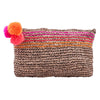 Seegrass Clutch natur mit pinken POMPONS