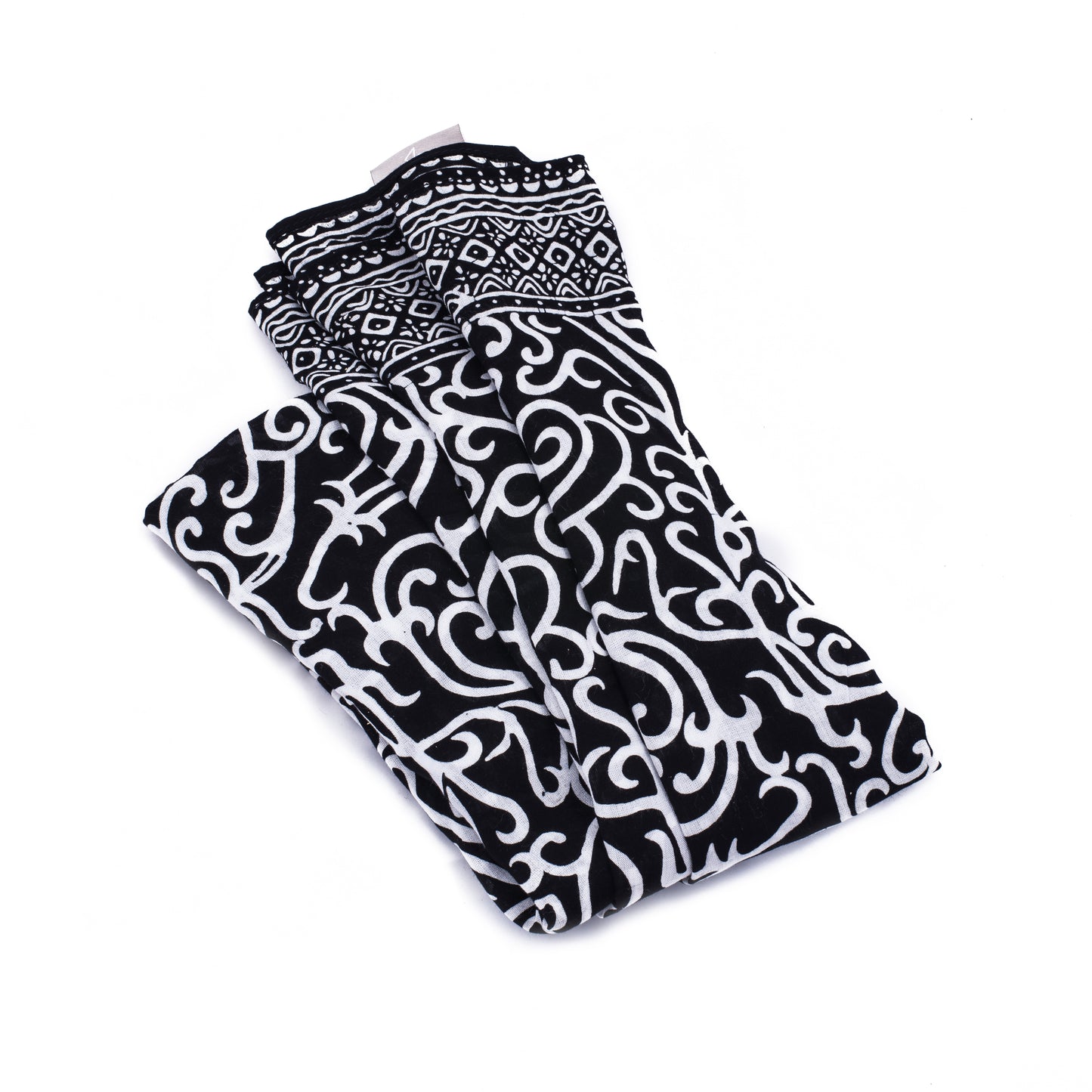Chiffon Sarong Samasama, schwarz/ weiss