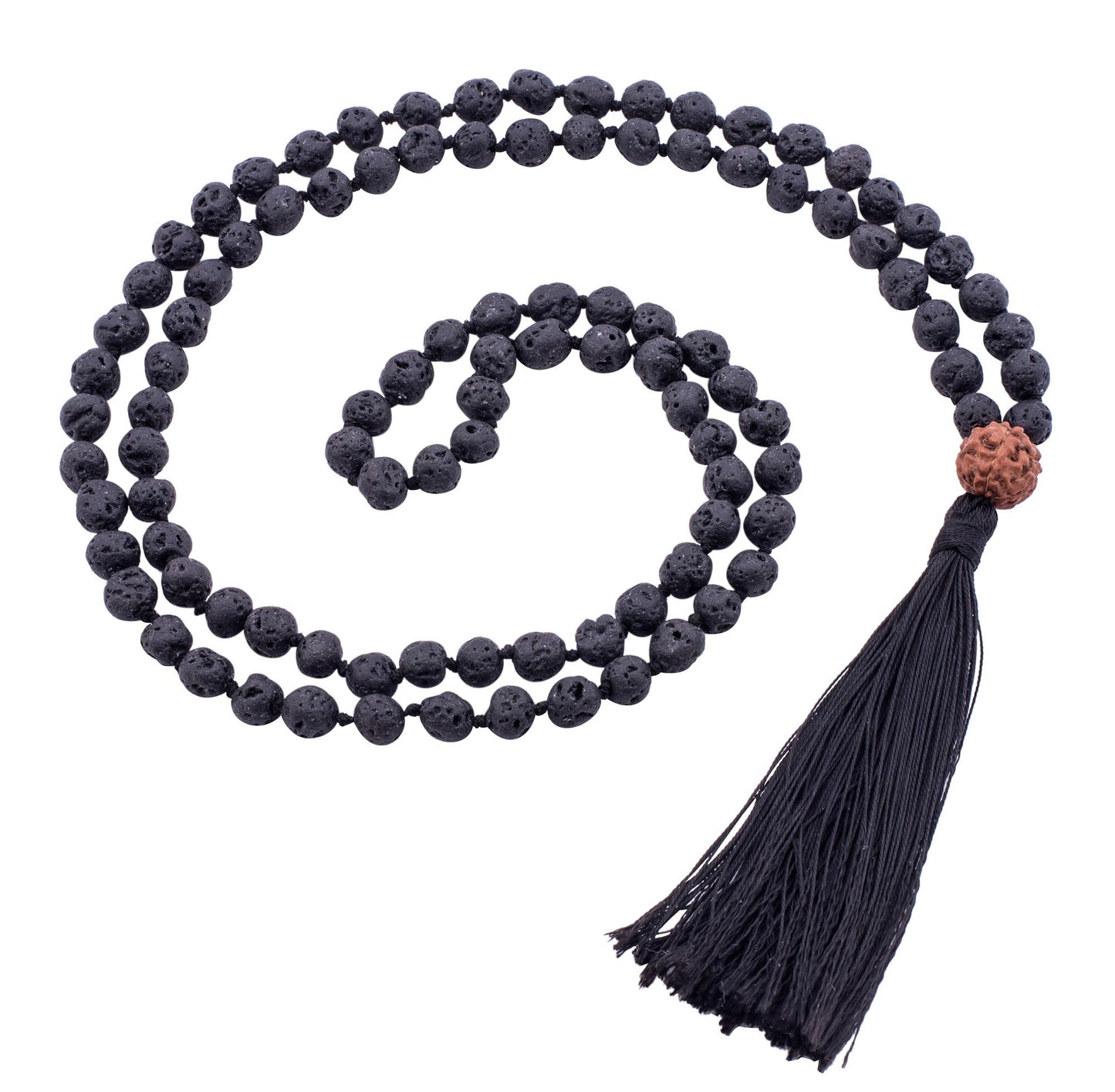 Halskette Lava mit Rudraksha