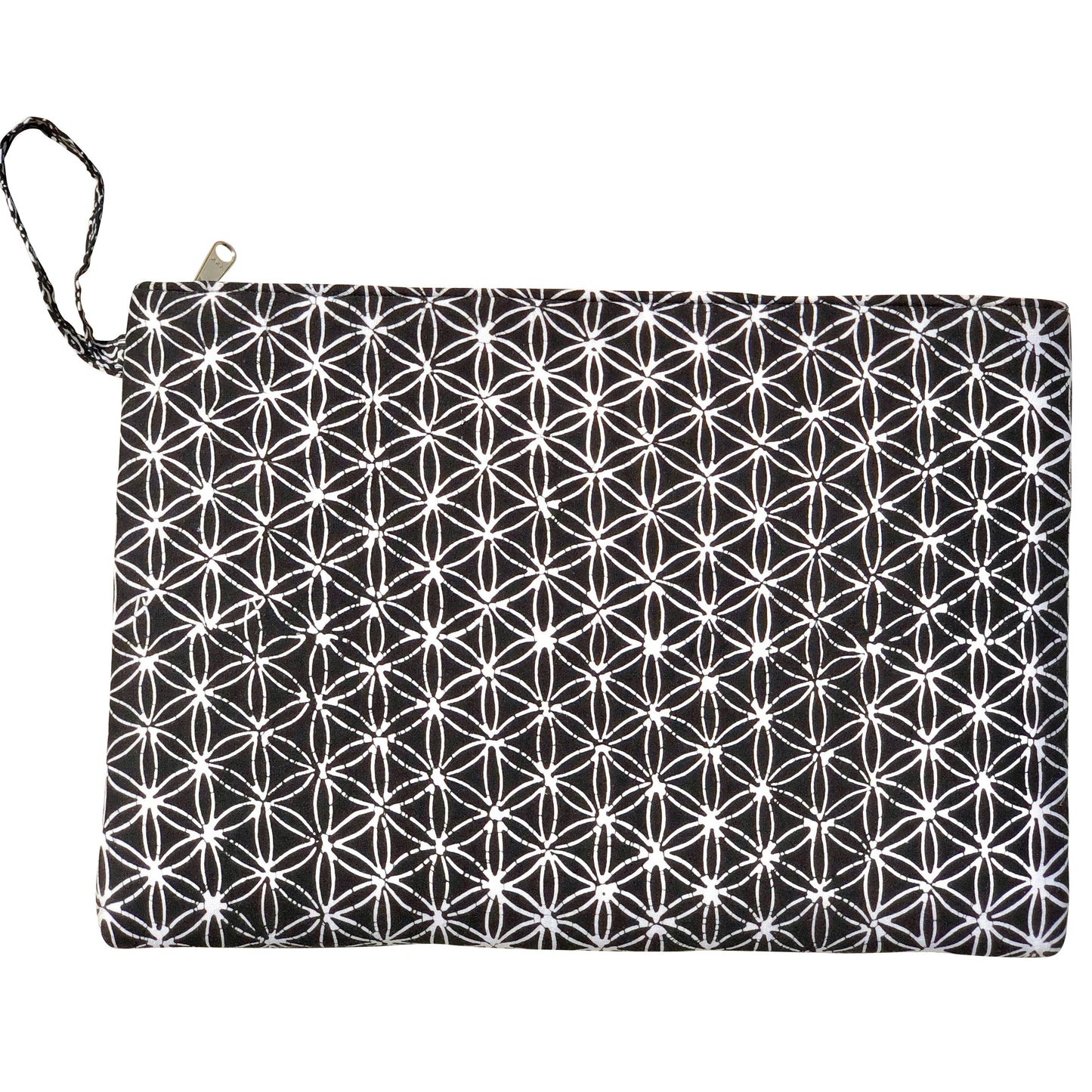 Laptop Hülle Flower of Life, schwarz/weiss