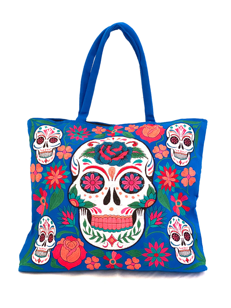 Cráneo Handtasche, blau