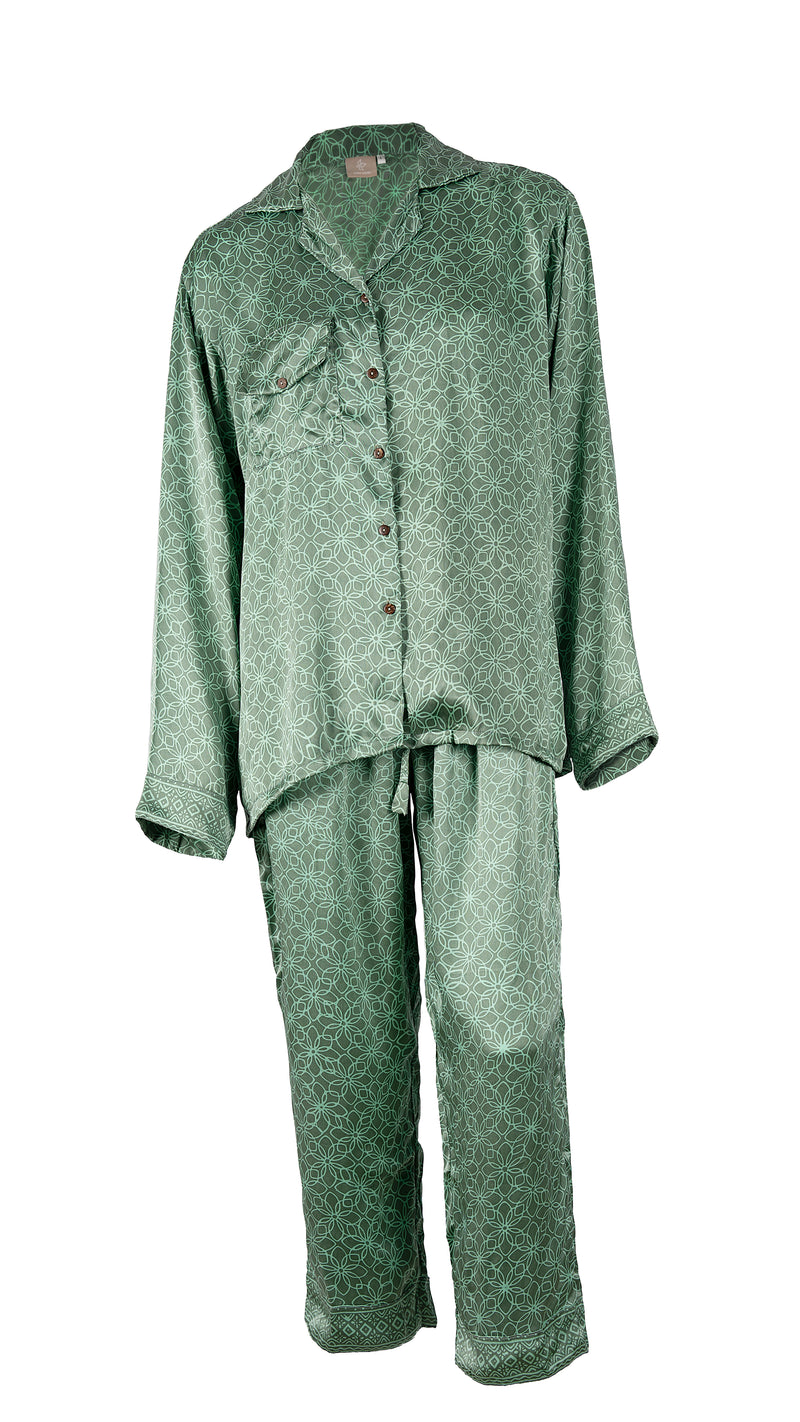 Seidenpijama Lotus L, jade