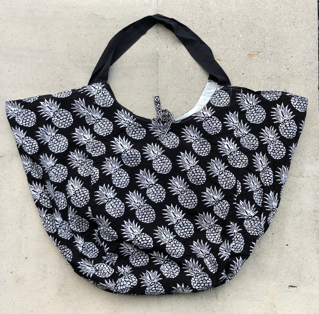 "THE GIANT" Tasche Ananas, schwarz/weiss