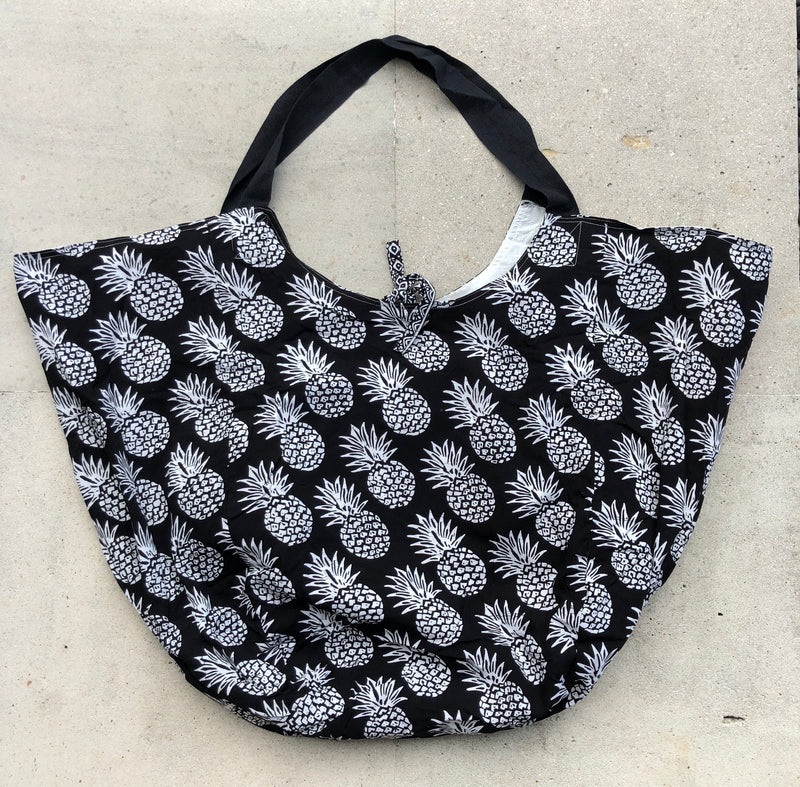"THE GIANT" Tasche Ananas, schwarz/weiss
