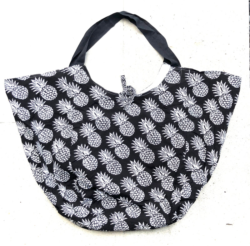 "THE GIANT" Tasche Ananas, schwarz/weiss