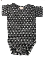 Baby Onesie, Flower of Life, schwarz