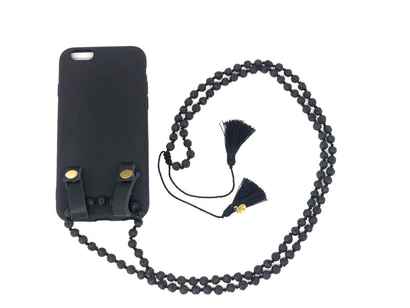 Iphone Kette Lava/Rudraksha (ohne Hülle)