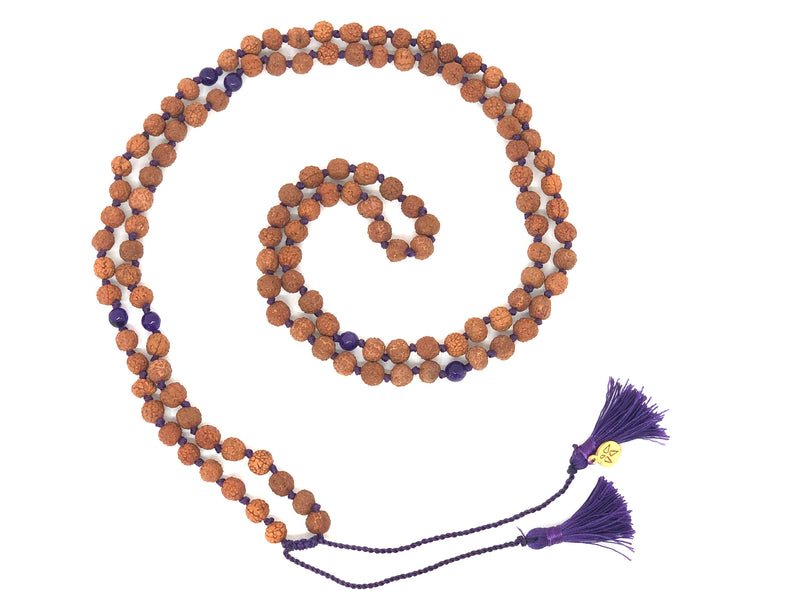 Iphone Kette Rudraksha/Amethyst (ohne Hülle)
