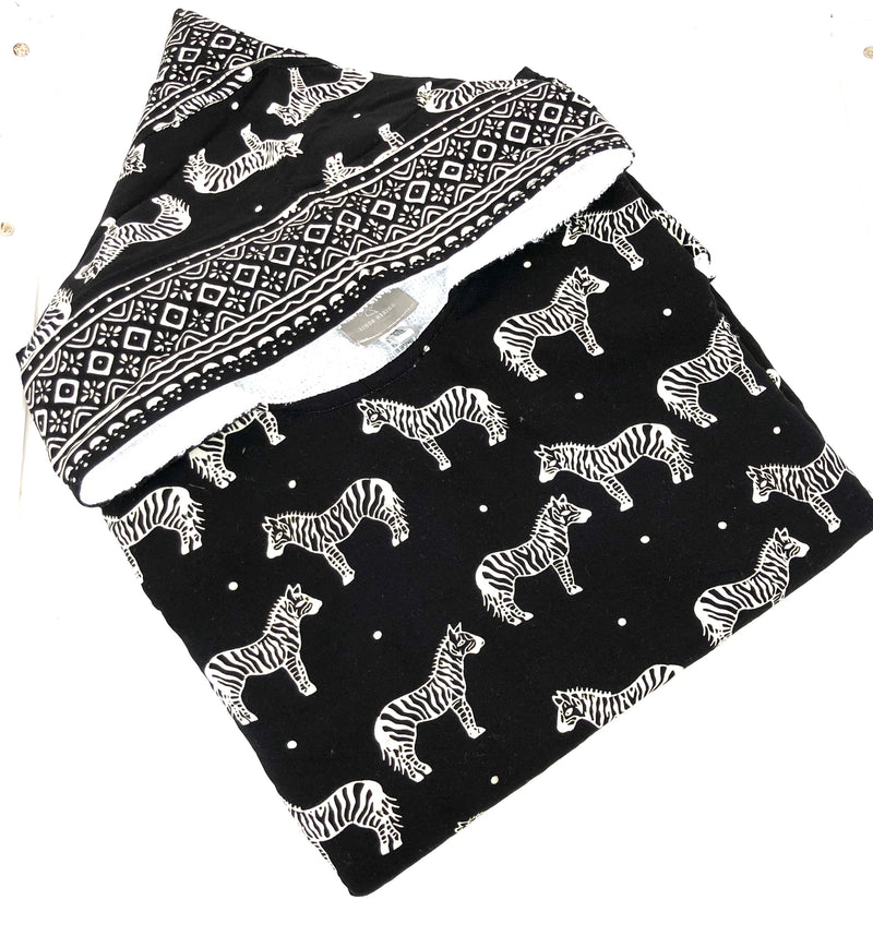 Hoody Zebra, schwarz/weiss