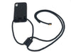 Iphone Hülle schwarz, schwarzer Lederstring