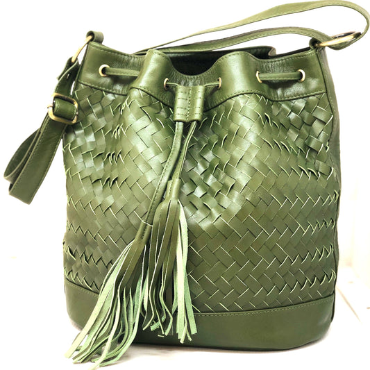 Lederbeutel, olive