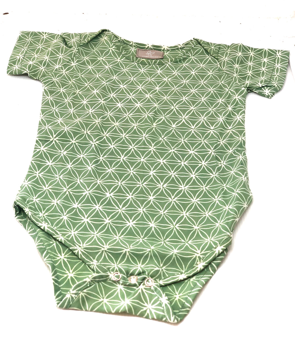 Baby Onesie, Flower of Life, grün